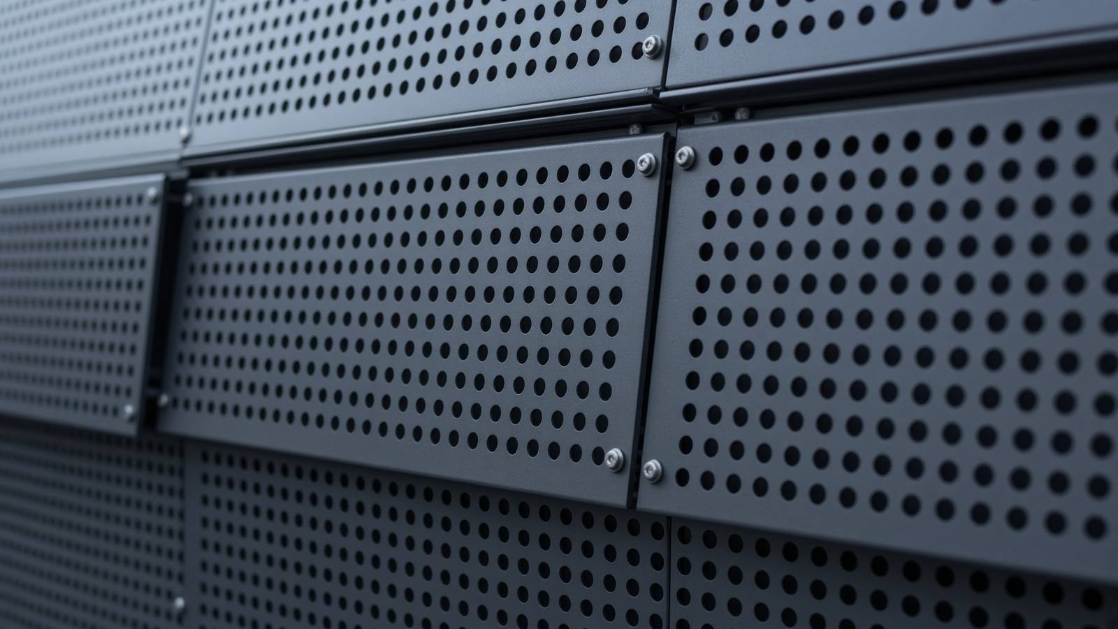 Perforated metal cladding and precise fasteners
